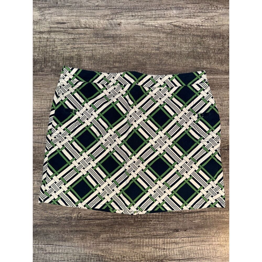 Vineyard Vines by Shep & Ian Nautical Beach Plaid Skirt Navy/Green/White Size 10 - Picture 2 of 4